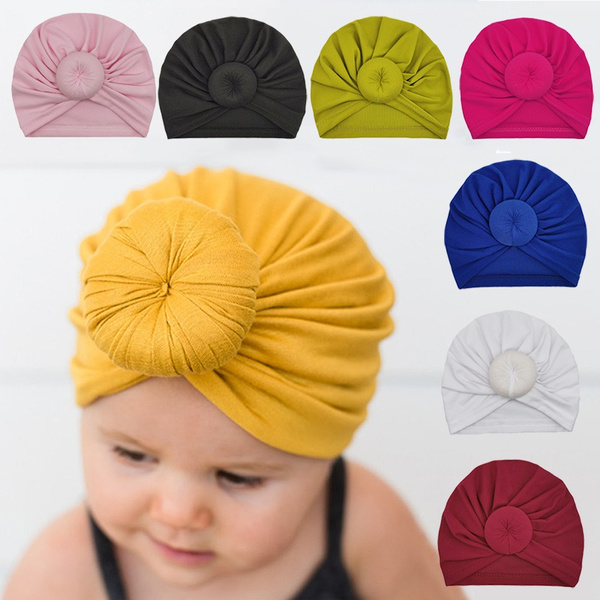Cute New Toddler Kids Baby Boy Girl Indian Turban Knot Cotton Beanie Hat Cap 