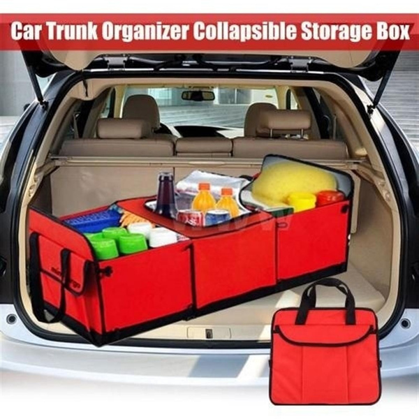 Trunk Cargo Storage Containers for SUV/Truck/Auto Black LUXJA Collapsible Car Trunk Organizer with EXTRA Cooler Bag