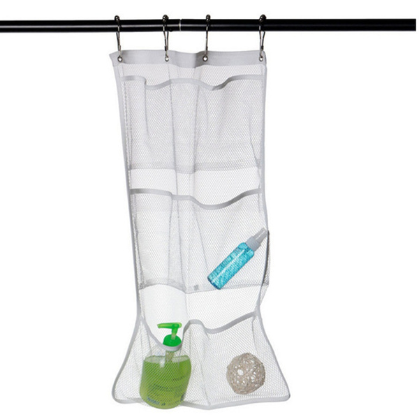 Mesh Shower Organizer Hanging 6 Pockets Bathroom Storage, Large