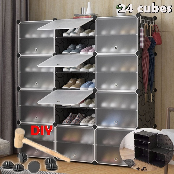 DIY Plastic Portable Wardrobe Closet Organizer Storage Shelving