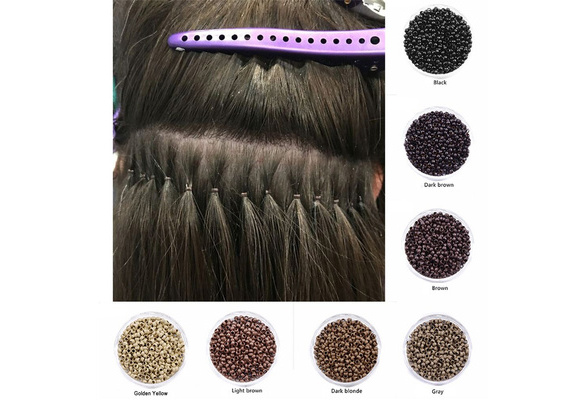 Micro Nano Rings 2.5mm Links Beads Silicone For Hair Extensions  1000Pcs/Bottle New