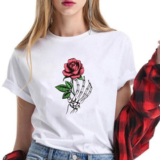 roseprintshirt, Summer, Shorts, Cotton Shirt