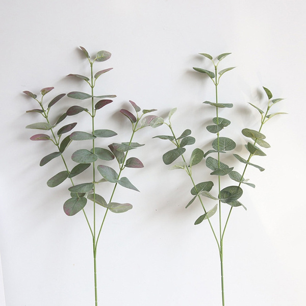10pcs Artificial Fake Leaf Eucalyptus Green Plant Flower Nordic Home Party Decor 
