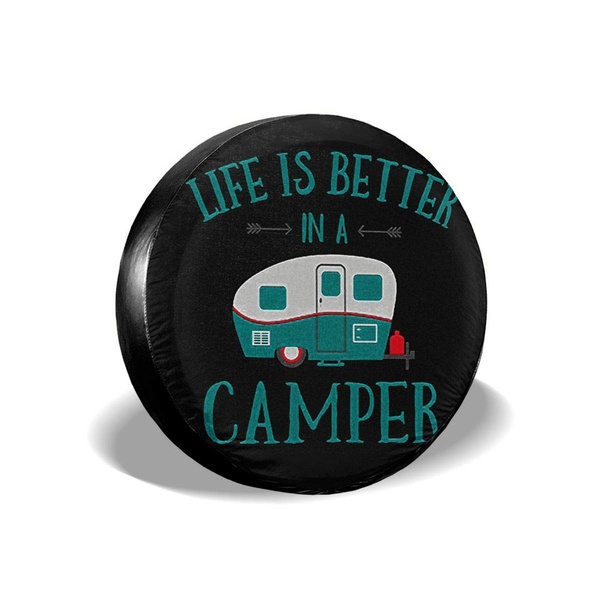 Happy Camper Spare Tire Covers Potable Corrosion Wheel Covers Sun-Proof ...