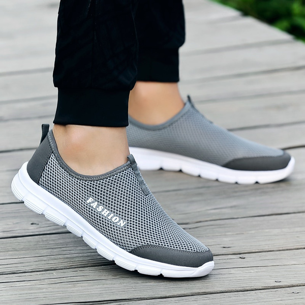 Fashion Summer Shoes Men Casual Air Mesh Shoes Lightweight Breathable  Slip-On Flats Chaussure Homme Large Sizes 36-46 Wholesale | Wish
