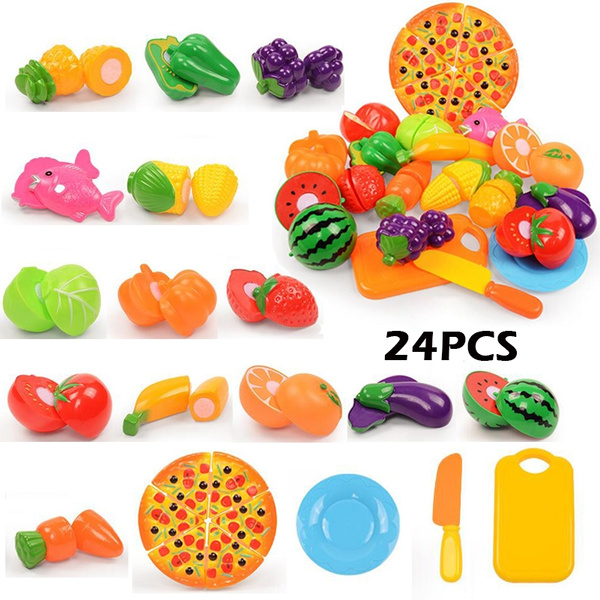 24Pcs Vegetables And Fruits Children'S Kitchen Toys Set Puzzle Early ...