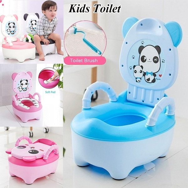 New Baby Potty Toilet Training Seat with Brush Plastic Boys Girls Potty ...