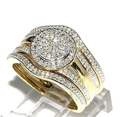 Engagement Wedding Ring Set, gold, Wedding, Yellow