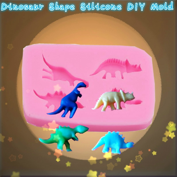 4 Dinosaur Shape Silicone Mold DIY Kitchenware [look at these