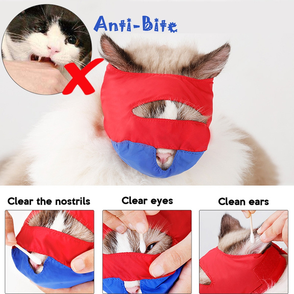 Quick Cat Muzzle Set 3pc for Cats covers the eyes calming effect ! 
