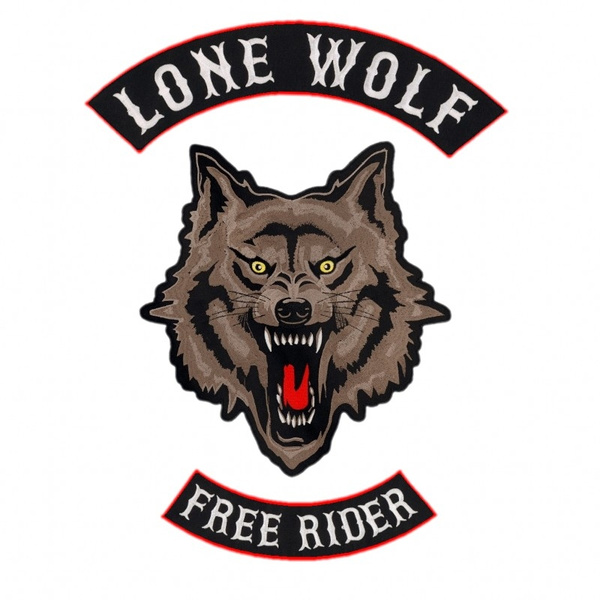 Lone Wolf Patch, Large Back Patches for Jackets and Vests 