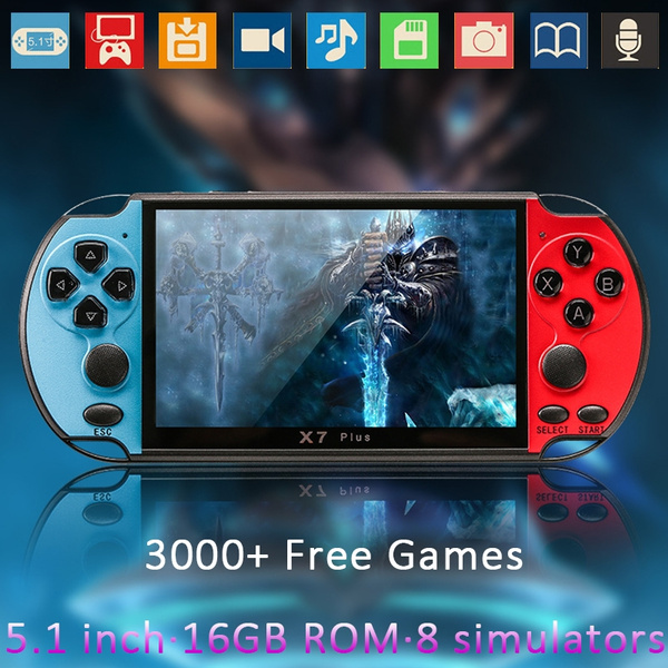 card float Equip HD X7 Plus - 5.1 inch game console 3000+ free game classic toy 8GB/16GB  memory can be connected to TV handheld game console video game console  support 8 large simulator MP4 MP5 player | Wish