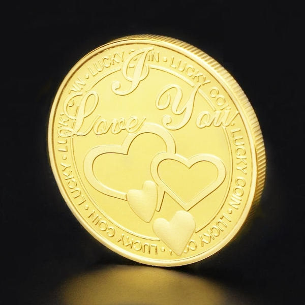 Lucky Love Words Romance Couple Commemorative Coin Collection Art Gifts Souvenir 