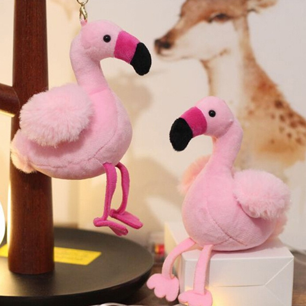 Lovely Flamingo Plush Toy Keychain Ring Pendant Soft Toy Key Ring Backpack DePDH 