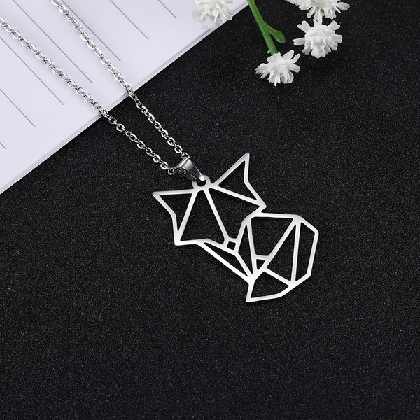 Lovely Fox Pendant Necklace Hollow Cute 