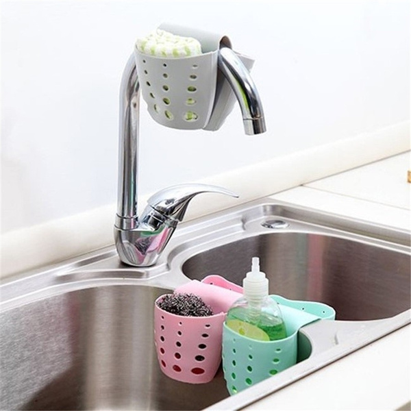 Kitchen Tools Kitchen Sink Saddle Style Double Silicone Sponge Holder Sink  Rack Storage Organizer Soap Kitchen Gadgets Dish Kitchen Drain Bag