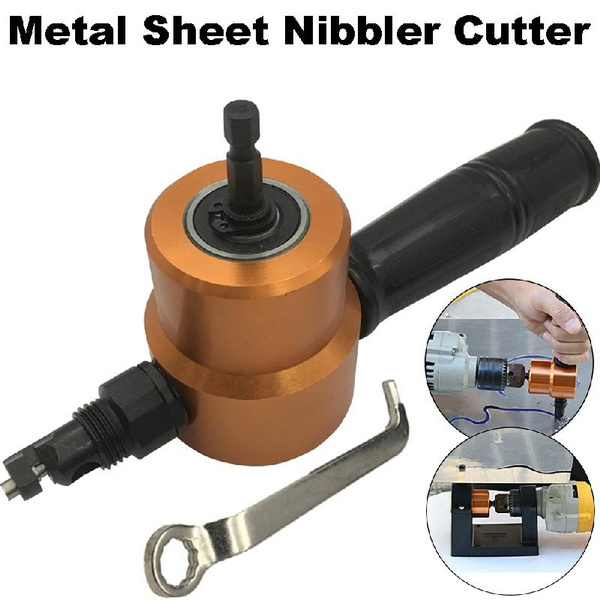 Doble Head Sheet Metal Nibbler Hole Saw Ctter Ctting Tool Drill Attachment 