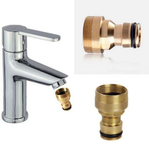 1 Pcs Brass Hose Tap Connector 23mm Copper Water Thread Faucet Adapter For Garden Outdoor Indoor Gloden Wish 1 Pcs Brass Hose Tap Connector 23mm, Garden Hose Kitchen Faucet Adapter