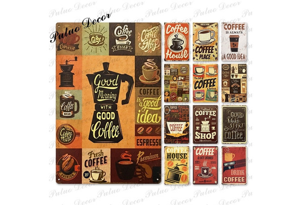 Angry Cat Coffee Metal Tin Sign,Coffee Right Meow!!Fun Bathroom Vintage Tin  Signs Office Bar Sign Man Cave Decor Cafe Farmhouse Wall Decoration Art