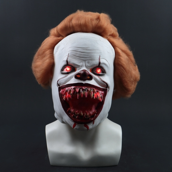 2019 New Pennywise Scary Clown Led Mask Stephen King Joker Masks Helmet Halloween Dressed Scary Prop | Wish