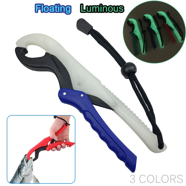 Practical Fishing Gripper Gear Tool Floating Luminous Fish Grabber Plier  Controller ABS Grip Tackle Holder Fish Clamp Glow in The Dark with  Adjustable Rope