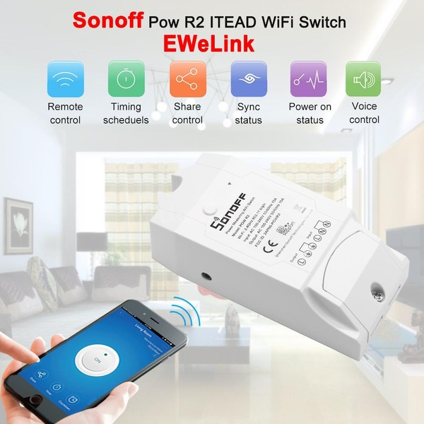 Sonoff Pow R2 Remote Control WiFi Wireless Smart Switch Power Voice Control