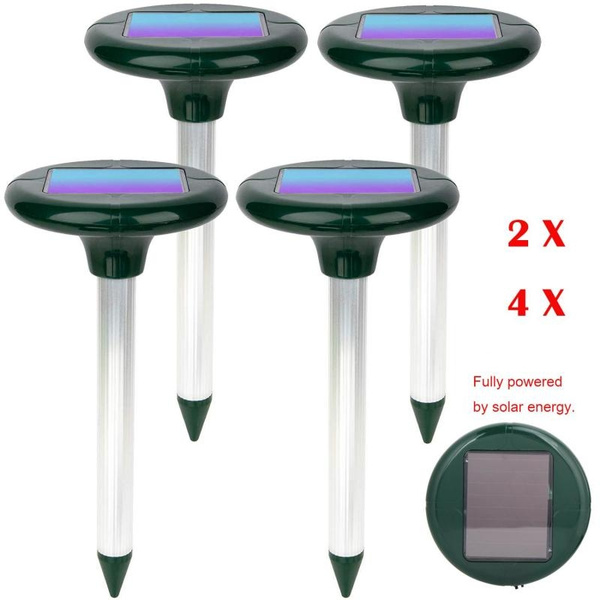 Solar Mole Repellent Yard Stakes Outdoor Pest Control Rodent Repeller Spikes For Moles Voles And