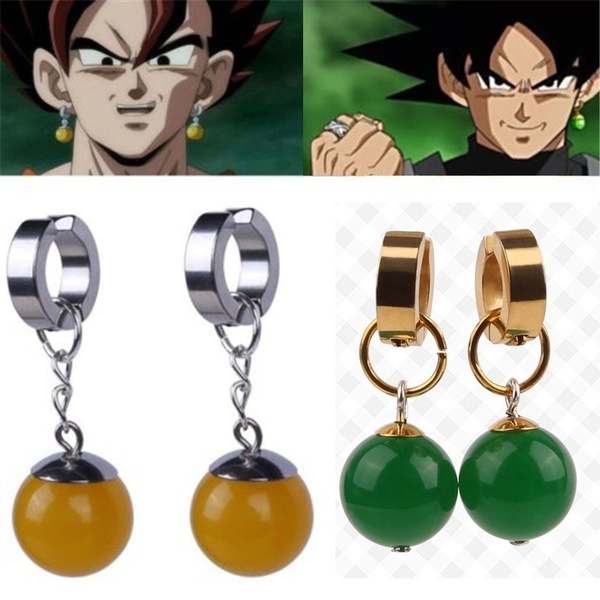Vegetto Potara Black Son Goku Zamasu Earrings Ear Stud Cosplay