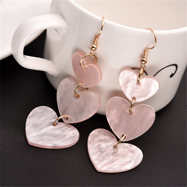 Pink Heart Earrings 