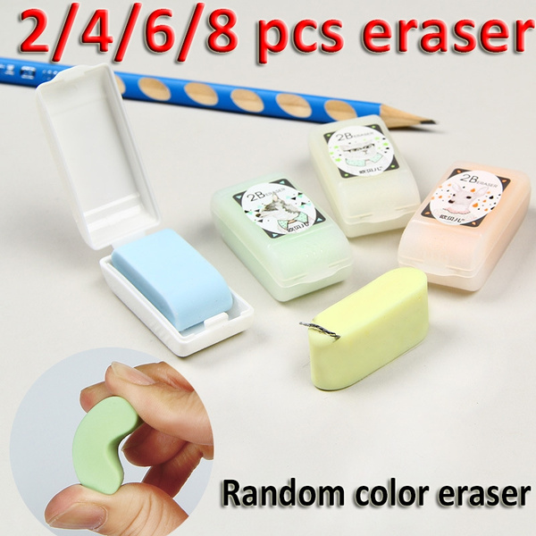 Colorful Cute Portable Rubber Eraser Stationery Pencil Eraser Kids Students  Art Drawing Erasers with Protection Box Creative Mini PVC Rubber Pencil  Eraser for Children Stationery Gift Toy Office