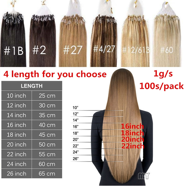 16INCH 18INCH 20INCH 22INCH 1g/s 100S Loop Micro Ring Hair Extensions 100%  Real Human Hair Mix Blonde Ombre Hair Extensions | Wish