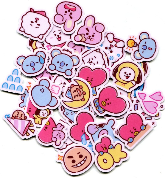 40Pcs/Set Kpop Bts Bangtan Boys Bt21 Cartoon Graffiti Sticker J-Hope Rm ...