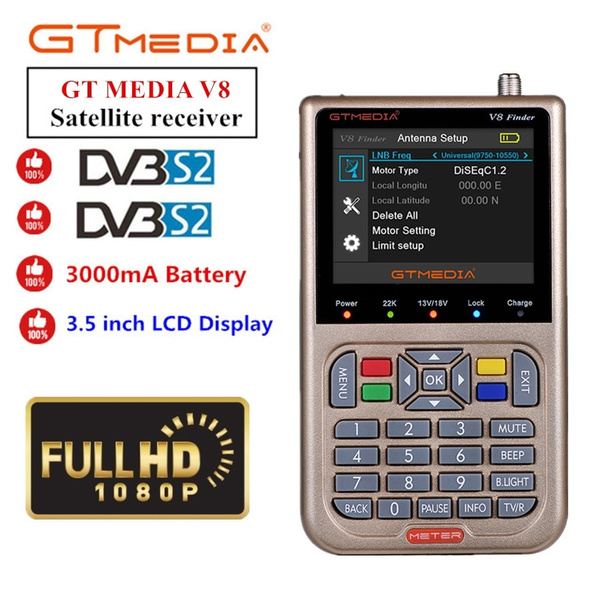 Freesat V8 Satfinder DVB-S2 Sat Messgerät Digital Satelliten-Finder mit Handbuch