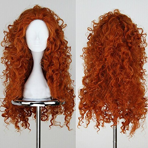 Brave Merida Cosplay Wig Long Curly Role Play Wig Halloween Hair