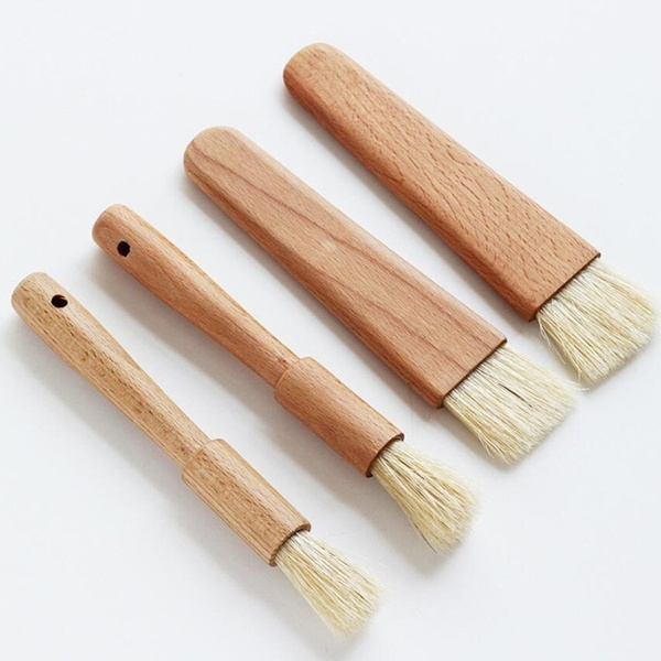 Kitchen Oil Brushes Basting Brush Wood Handle BBQ Grill Pastry