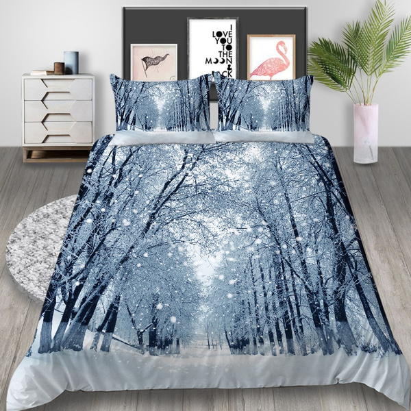 winter forest duvet cover