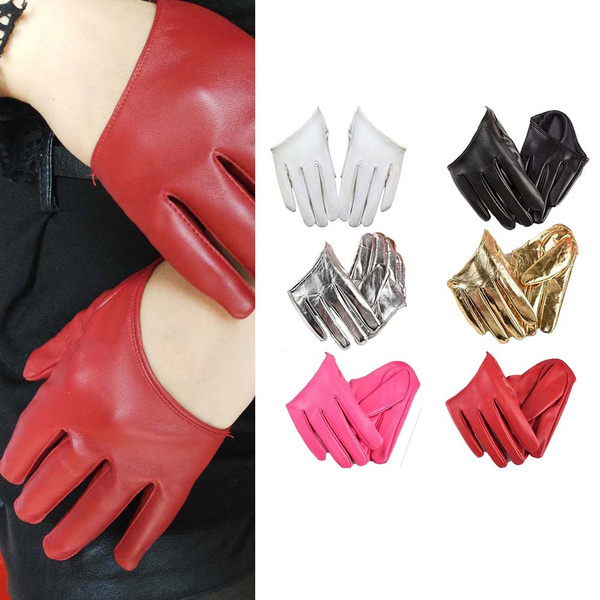 half palm gloves leather