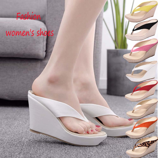 High wedge outlet slippers