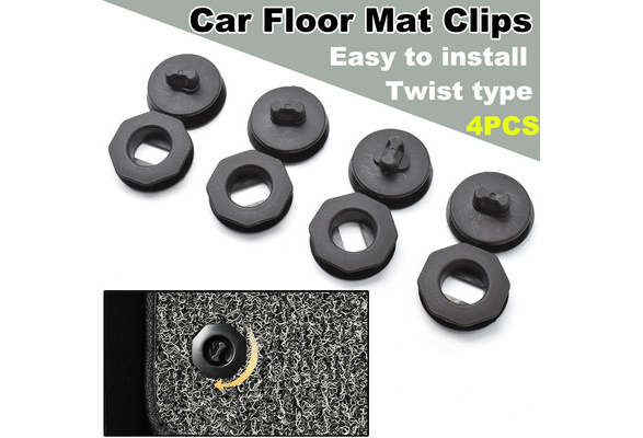 2X Black Premium Car Mat Carpet Clips Fixing Grips Clamps Floor Holders Sleeves 