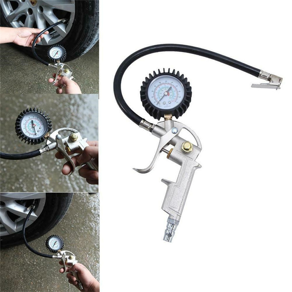 Universal Car Tyre Pressure Gauge Max Test 220Psi Tyre Tire Inflator ...
