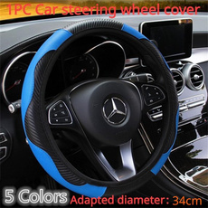 1PC Car Auto Steering Wheel Cover Carbon Fibre Breathable Anti-slip Protector