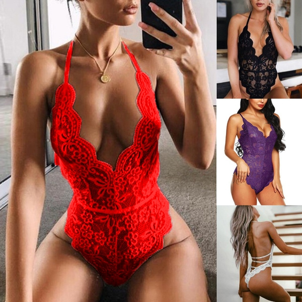 red lingerie bodysuit