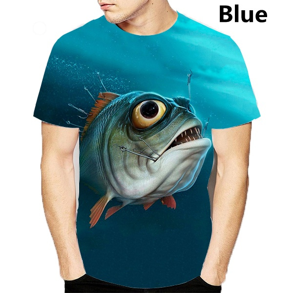 New Summer 3D fish Printed Tee Cool Men 3D Fish T-Shirt Hobby Carp