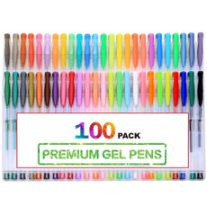 Lineon 100 Pack Gel Pens Set, 50 Colors Gel Pens With 50 Refills Gel Pen Set For Adult Coloring Books Drawing Doodling Art Markers Gelpen50