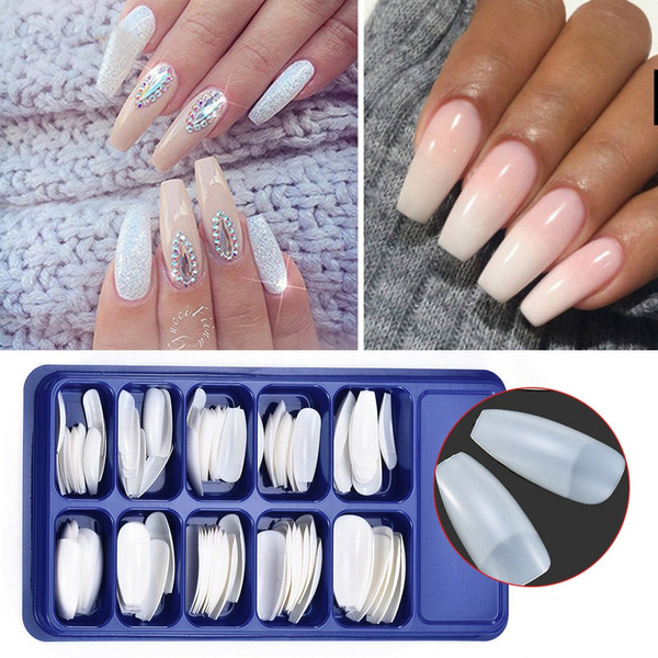 100pcs False Nail Tips Ballerina Half Cover Coffin Fake Nails Art Acrylic Manicure Diy Tools Wish