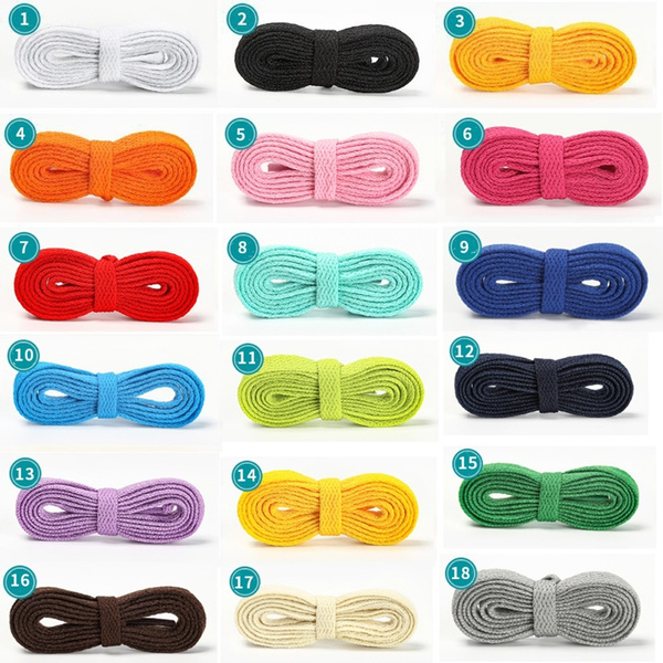 Shoelaces Colorful Coloured Flat Round Bootlace Sneaker Shoe Laces Shoe Strings 