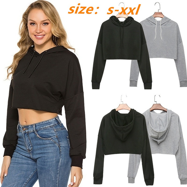 Plain discount cropped sweatshirt