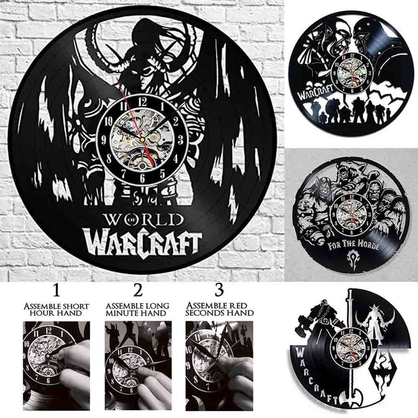 wow alliance horde world of warcraft black vinyl record wall clock wall sticker bar pub room home decor wall art for game lover wish wow alliance horde world of warcraft black vinyl record wall clock wall sticker bar pub room home decor wall art for game lover wish