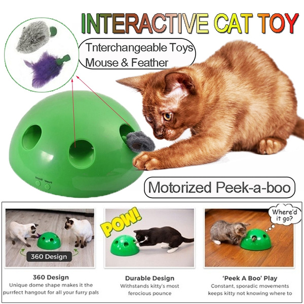 motorized peek a boo cat toy