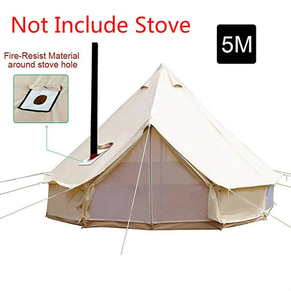 Canvas teepee outlet tent with stove